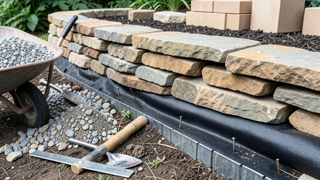 How to Build a Stone Flower Bed on a Slope: Terraced Beauty With Natural Drainage