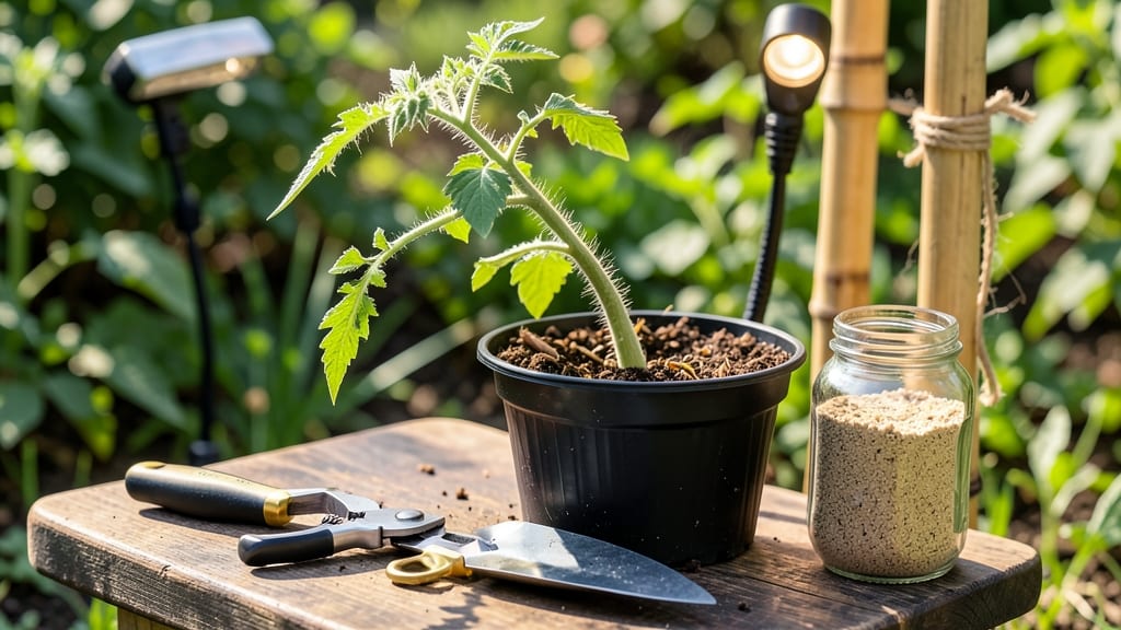 How to Fix Leggy Tomato Seedlings: Prune and Repot for Stocky Growth