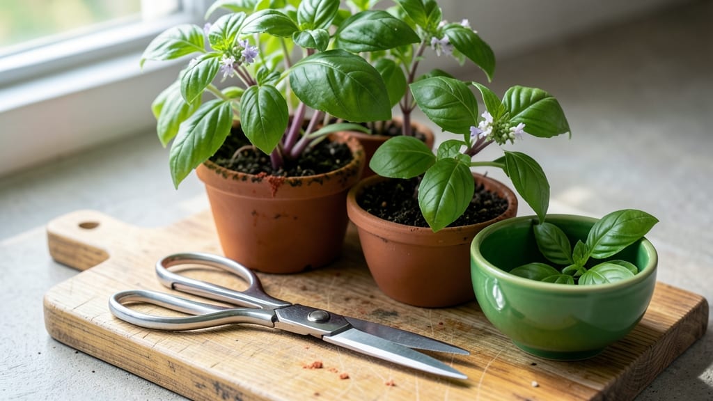 How to Clip Basil Leaves: The Knife Technique for Maximum Yield